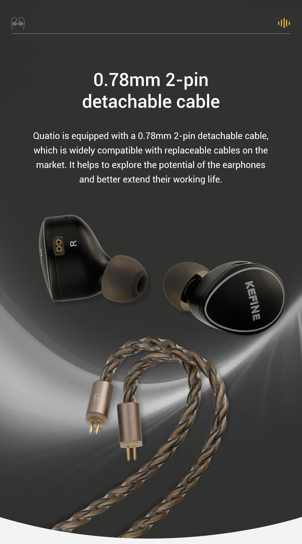 Quatio - 2DD + 2BA Hybrid Hifi Earphone-Kefine